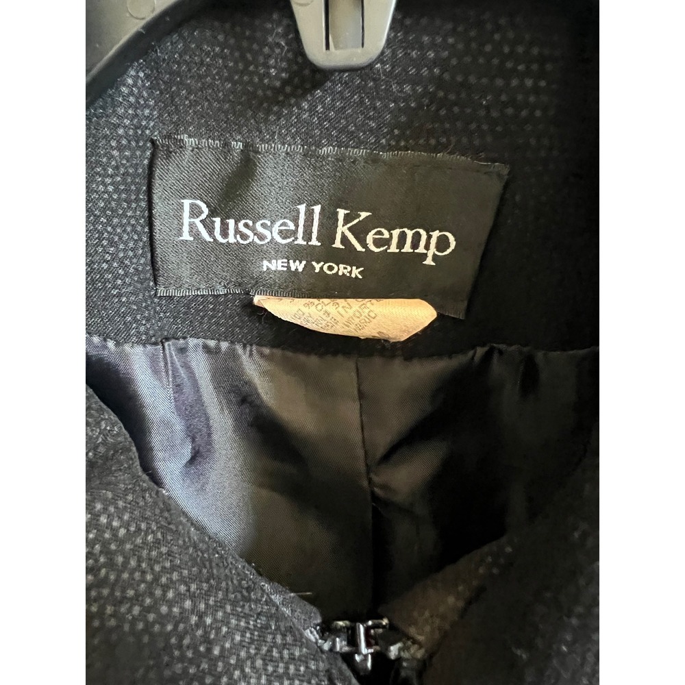 Vintage 90s‎ Russell Kemp New York Black Fringe Textured Jacket Blazer Women 10 - Picture 3 of 11